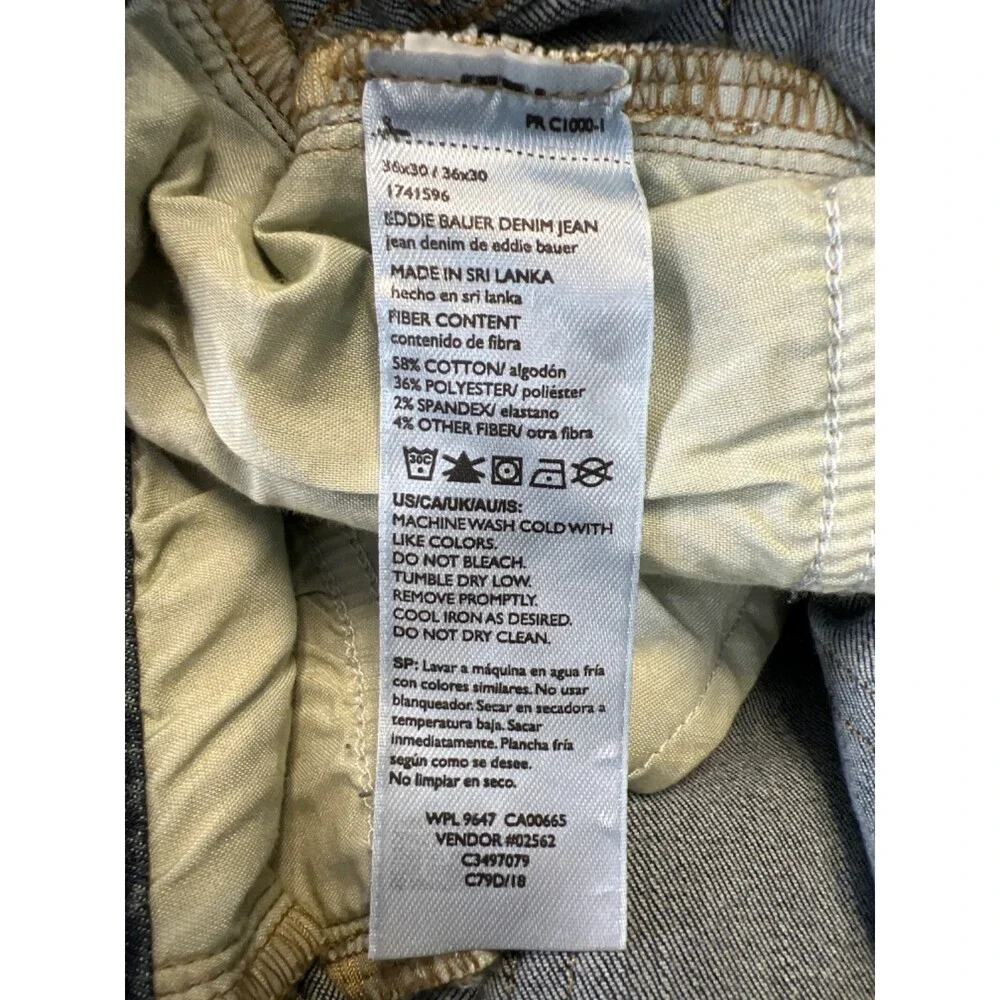 Eddie Bauer Men's Dark Wash Straight Fit Denim Jeans - 36x30